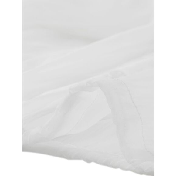 See Through Top Long Sleeve Button Down Cropped Jacket White - Picture 5 of 5